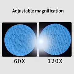 Kids Pocket Microscope LED Light 60X 120X Toy Gift Halloween Christmas