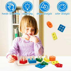 Symdiro Montessori Shapes Organizer for Cognitive Development