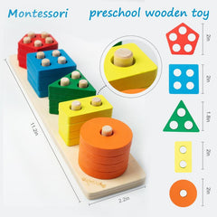 Symdiro Montessori Shapes Organizer for Cognitive Development