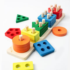 Symdiro Montessori Shapes Organizer for Cognitive Development