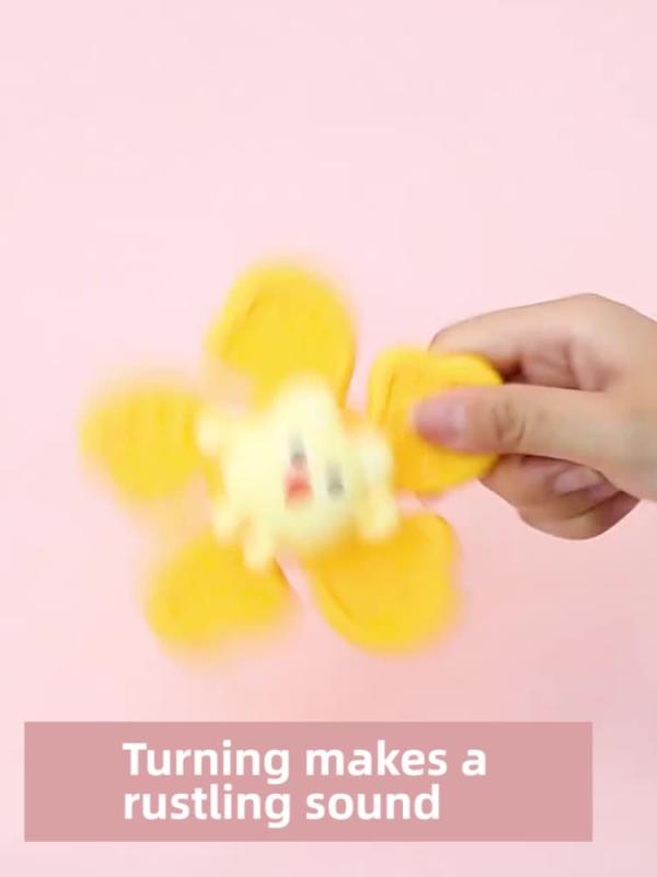 Suction Cup Rotating Music Flower Fidget Spinner Bath Toy