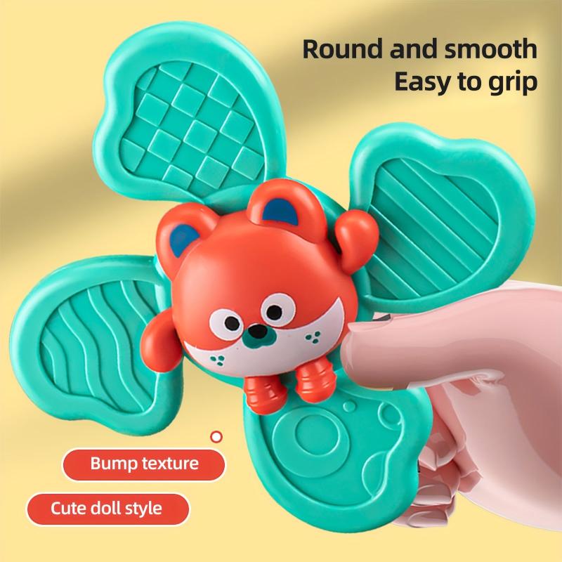 Suction Cup Rotating Music Flower Fidget Spinner Bath Toy