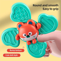 Suction Cup Rotating Music Flower Fidget Spinner Bath Toy