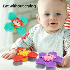 Suction Cup Rotating Music Flower Fidget Spinner Bath Toy