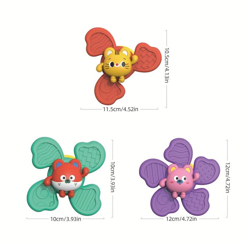 Suction Cup Rotating Music Flower Fidget Spinner Bath Toy