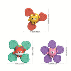 Suction Cup Rotating Music Flower Fidget Spinner Bath Toy