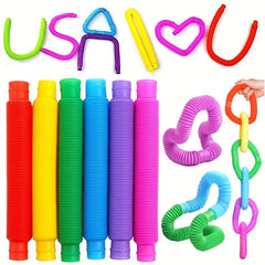 4PCS Pop Tubes Sensory Toys for Kids with ADHD & Autism