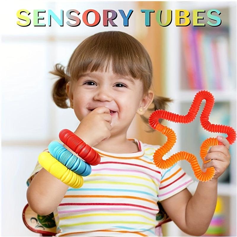 4PCS Pop Tubes Sensory Toys for Kids with ADHD & Autism