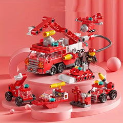 142Pcs Fire Truck Building Blocks Set for Kids