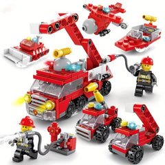 142Pcs Fire Truck Building Blocks Set for Kids