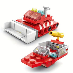 142Pcs Fire Truck Building Blocks Set for Kids
