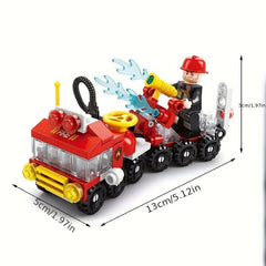 142Pcs Fire Truck Building Blocks Set for Kids