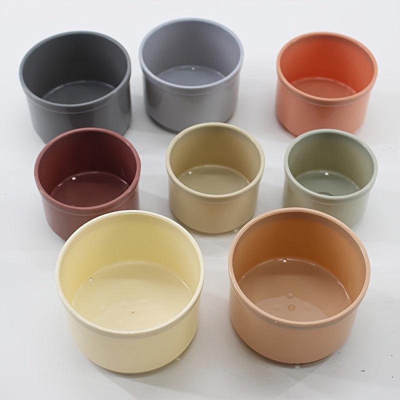 8pcs Bunny Stacking Cups Rabbit Toys Multicolor Hide Food Play With Rabbits