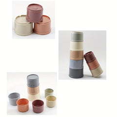 8pcs Bunny Stacking Cups Rabbit Toys Multicolor Hide Food Play With Rabbits