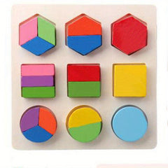 Wooden 3D Jigsaw Puzzle Toy Geometric Shape Board Educational Toy