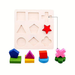 Wooden 3D Jigsaw Puzzle Toy Geometric Shape Board Educational Toy