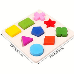 Wooden 3D Jigsaw Puzzle Toy Geometric Shape Board Educational Toy