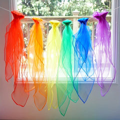 7pcs Montessori Dance Silk Sensory Toys with Cloth Bag for Kids