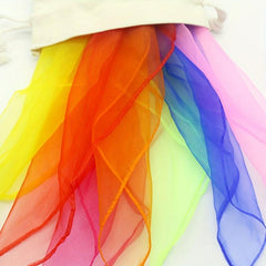 7pcs Montessori Dance Silk Sensory Toys with Cloth Bag for Kids