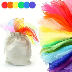 7pcs Montessori Dance Silk Sensory Toys with Cloth Bag for Kids