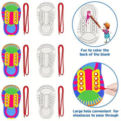 2pcs Educational Ropes Painting Puzzles Stringing Exercises Bow Drawing Toys