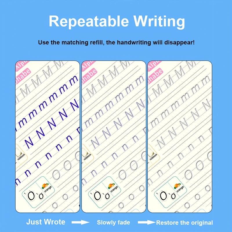 Children's Reusable Wipe Writing Stickers English Copy Book