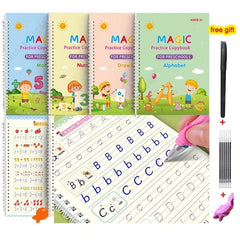Children's Reusable Wipe Writing Stickers English Copy Book