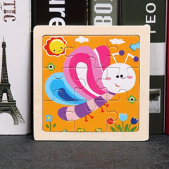 3D Wooden Jigsaw Puzzles Kids Traffic Educational Toys 9Pcs Set