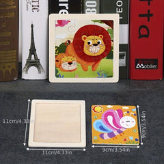 3D Wooden Jigsaw Puzzles Kids Traffic Educational Toys 9Pcs Set