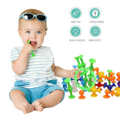 Kids Suction Stick Interactive Cup Dart Building Blocks Toy