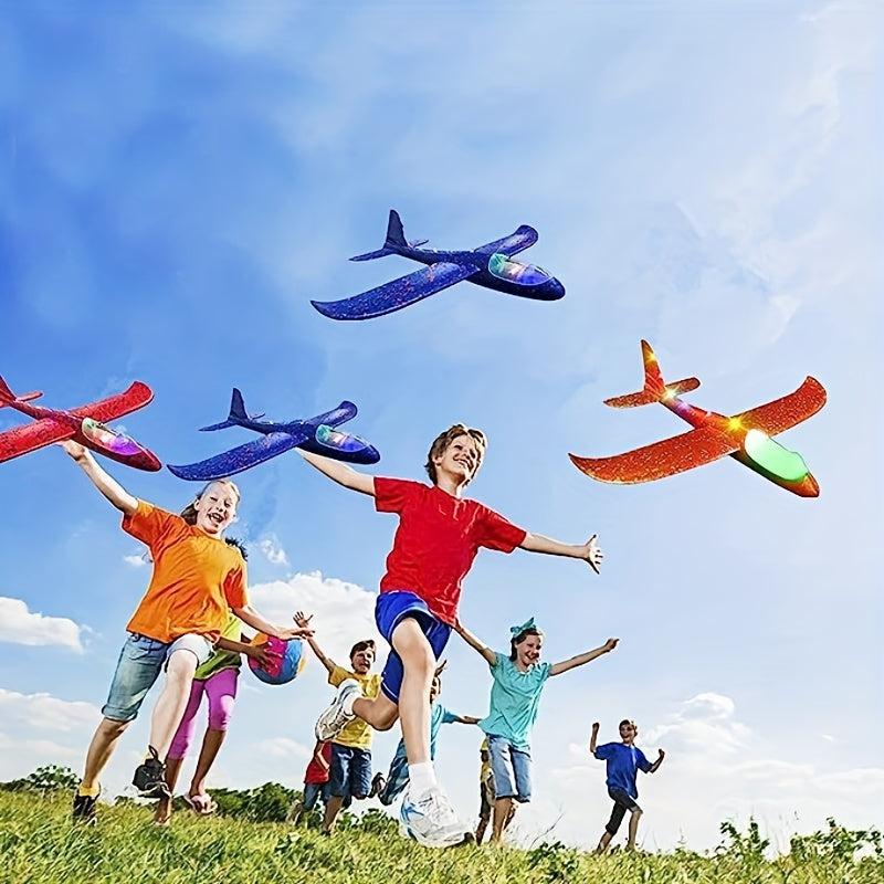 LED Luminous Glider Airplane 2 Flight Modes Foam Airplane For Outdoor Flying