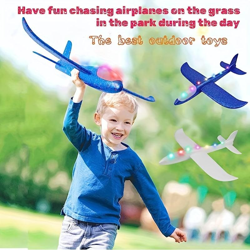 LED Luminous Glider Airplane 2 Flight Modes Foam Airplane For Outdoor Flying