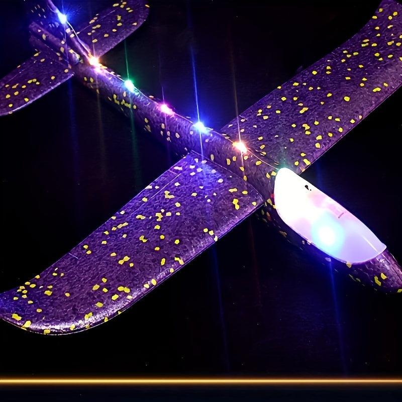 LED Luminous Glider Airplane 2 Flight Modes Foam Airplane For Outdoor Flying