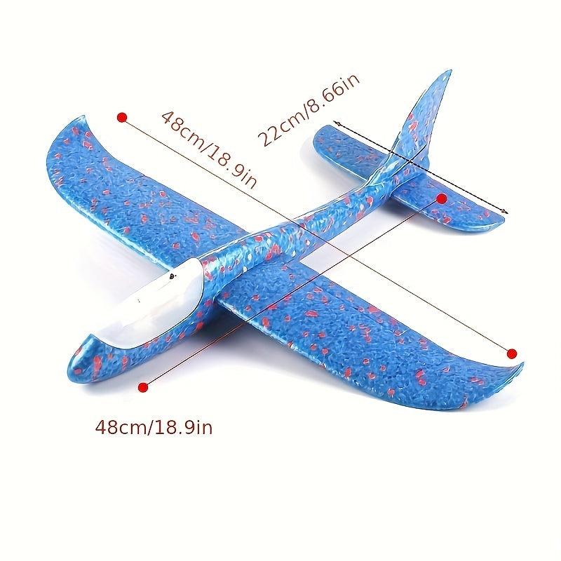 LED Luminous Glider Airplane 2 Flight Modes Foam Airplane For Outdoor Flying