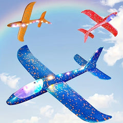LED Luminous Glider Airplane 2 Flight Modes Foam Airplane For Outdoor Flying