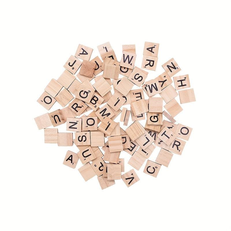 200Pcs Wood Scrabble Letters for Crafts DIY Decoration and Crossword Game