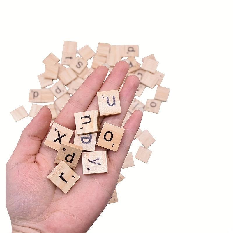 200Pcs Wood Scrabble Letters for Crafts DIY Decoration and Crossword Game