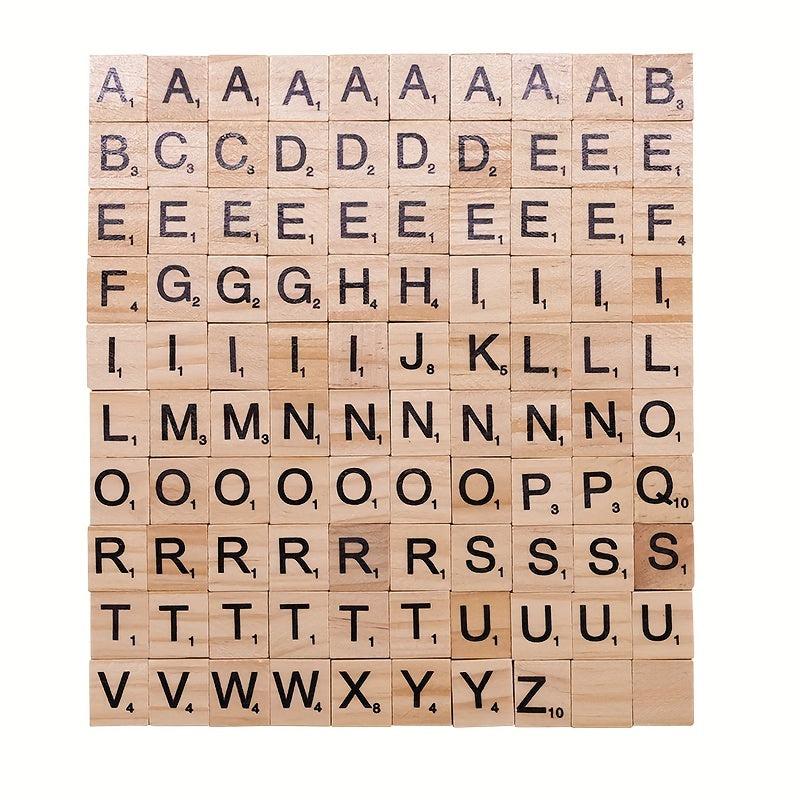 200Pcs Wood Scrabble Letters for Crafts DIY Decoration and Crossword Game