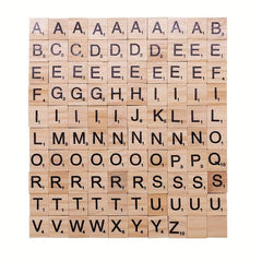 200Pcs Wood Scrabble Letters for Crafts DIY Decoration and Crossword Game