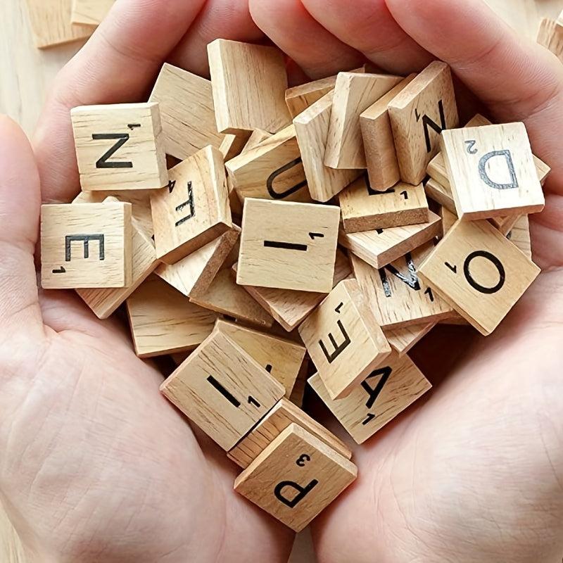 200Pcs Wood Scrabble Letters for Crafts DIY Decoration and Crossword Game