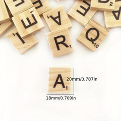 200Pcs Wood Scrabble Letters for Crafts DIY Decoration and Crossword Game