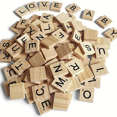 200Pcs Wood Scrabble Letters for Crafts DIY Decoration and Crossword Game