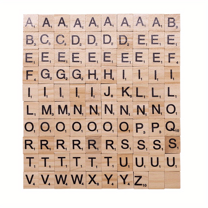 200Pcs Wood Scrabble Letters for Crafts DIY Decoration and Crossword Game