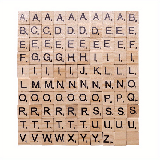 200Pcs Wood Scrabble Letters for Crafts DIY Decoration and Crossword Game