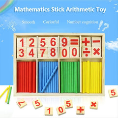 Wooden Number Cards and Counting Stick Set for Kids Math Learning