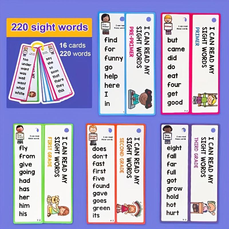 16pcs High Frequency Words English Language Cognition Cards for Children