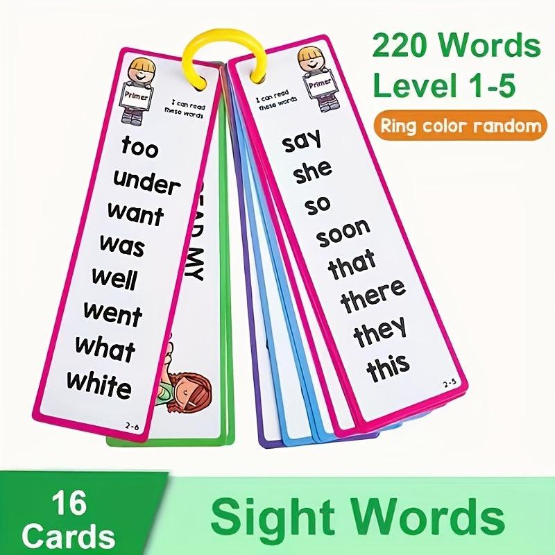 16pcs High Frequency Words English Language Cognition Cards for Children
