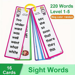 16pcs High Frequency Words English Language Cognition Cards for Children