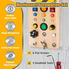 LED Light Wooden Montessori Educational Toy for Kids