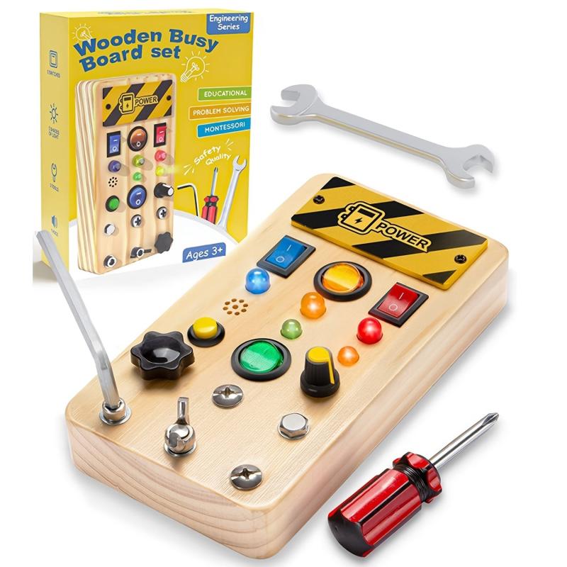 LED Light Wooden Montessori Educational Toy for Kids